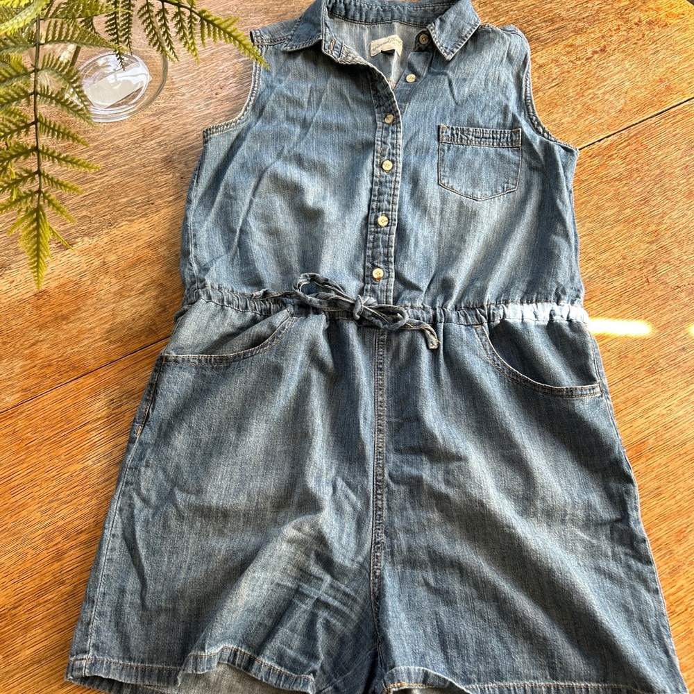 Denim Jean Romper - XS